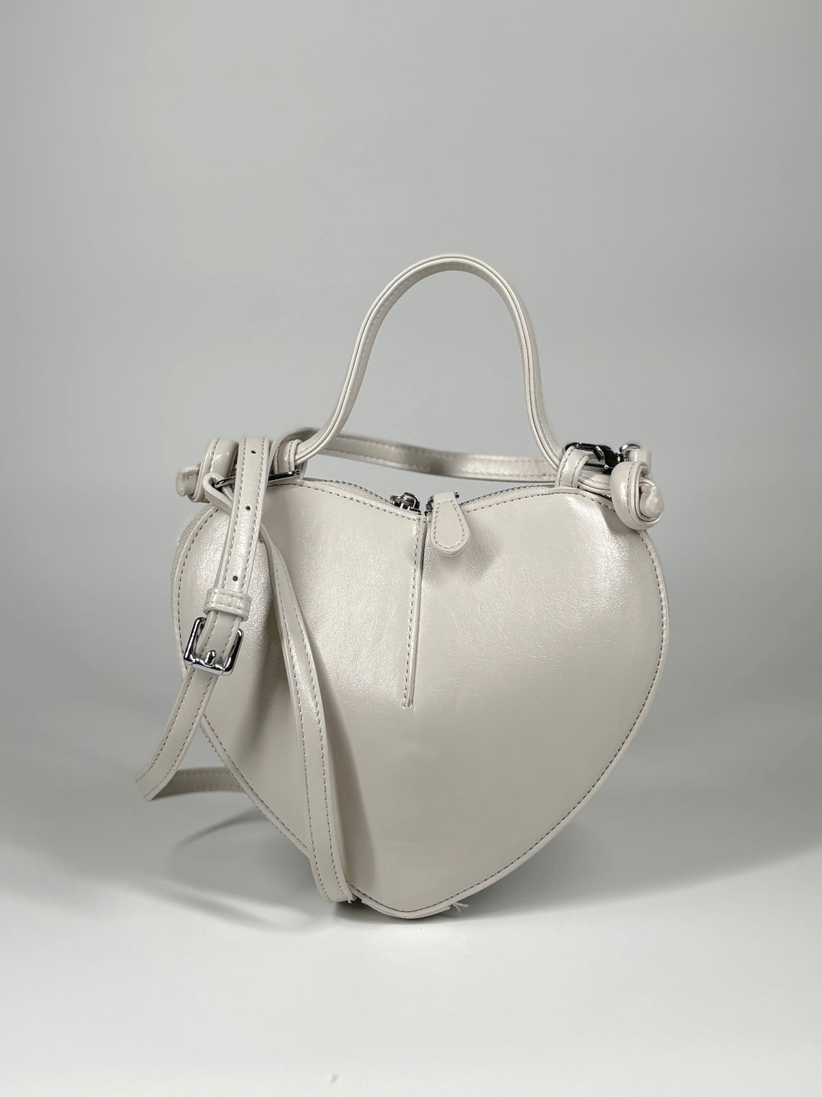 Mini Bag a Cuore in ecopelle - Bianco