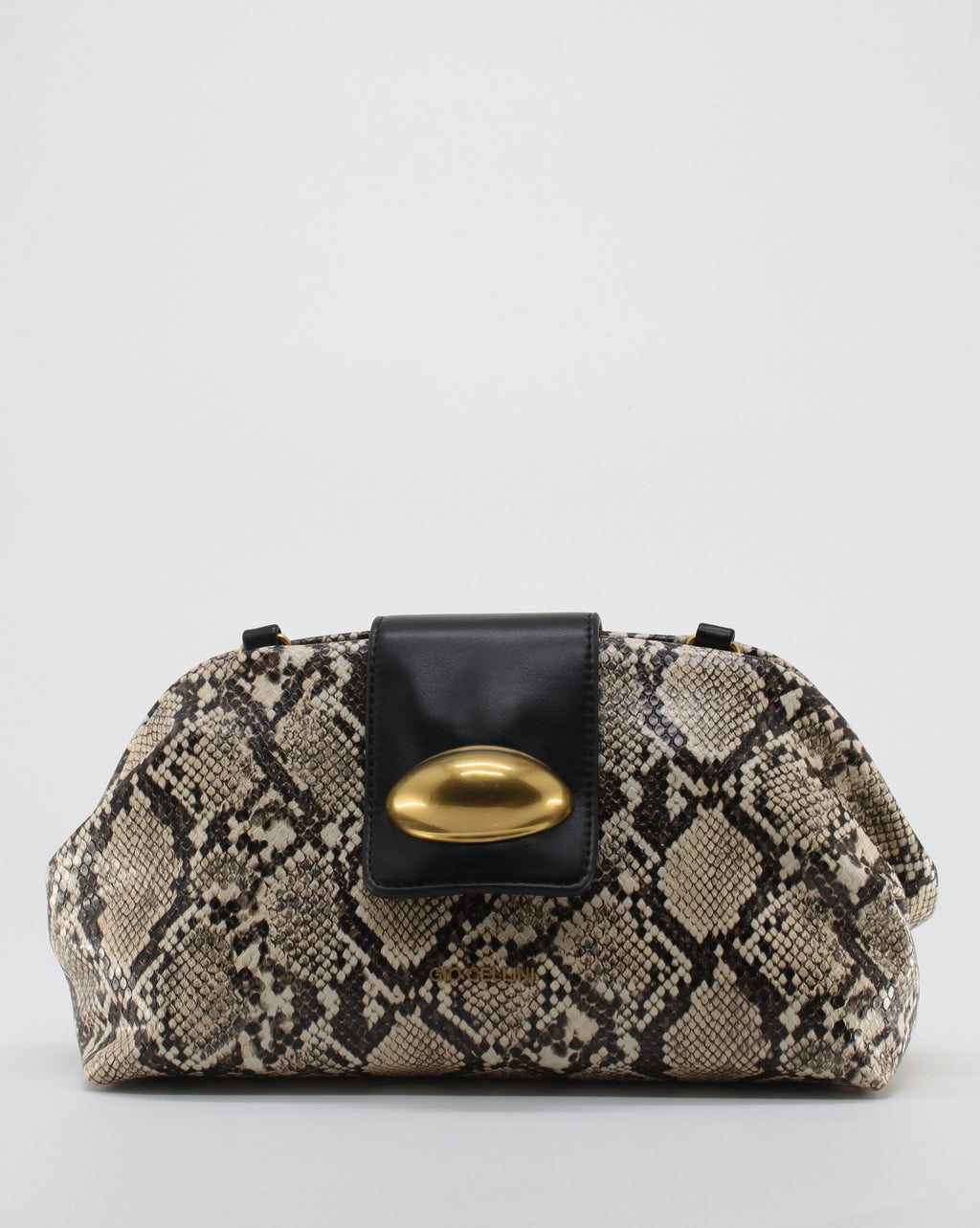 Borsa Clutch Giò Cellini con Dettaglio Gioiello Dorato e Tracolla - Pitonata