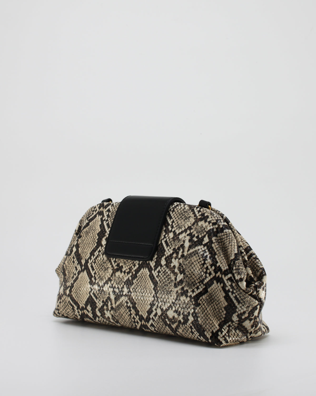 Borsa Clutch Giò Cellini Pitonata con Dettaglio Gioiello Dorato e Tracolla