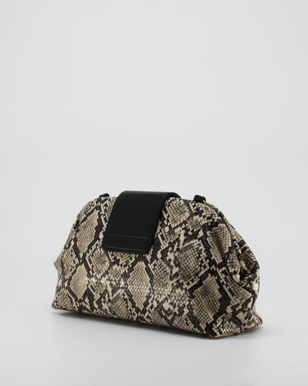 Borsa Clutch Giò Cellini Pitonata con Dettaglio Gioiello Dorato e Tracolla