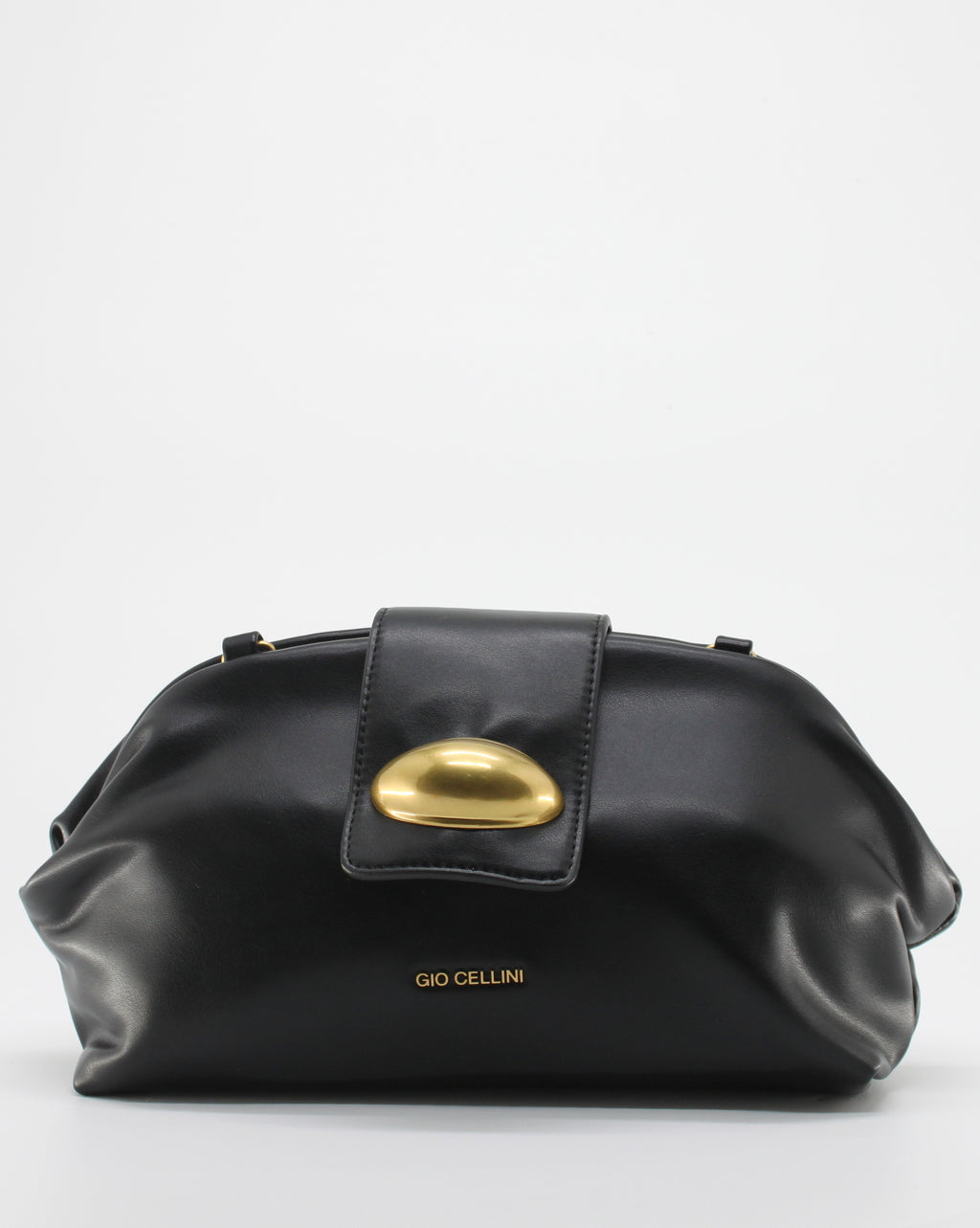 Borsa Clutch Giò Cellini con Dettaglio Gioiello Dorato e Tracolla - Nero