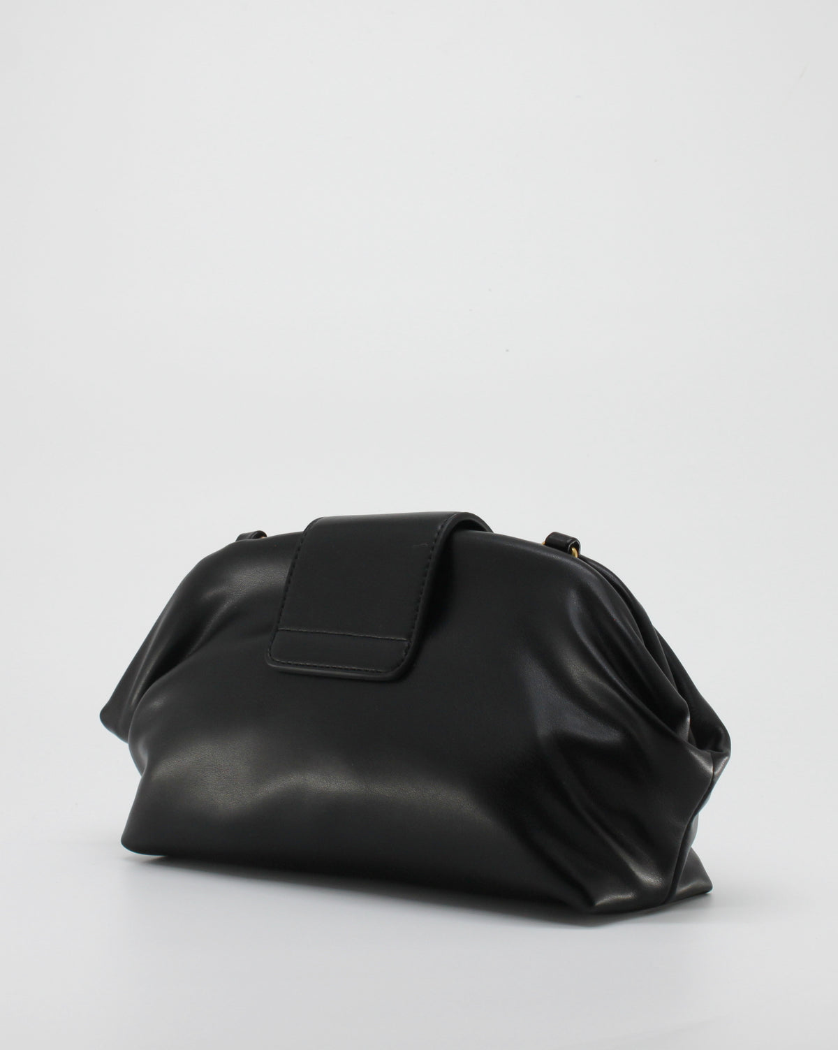 Borsa Clutch Giò Cellini Nera in Pelle con Dettaglio Gioiello Dorato e Tracolla