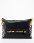 Borsa Maxi Pochette Giò Cellini Vintage con Fascia Catena e Tracolla -Nero