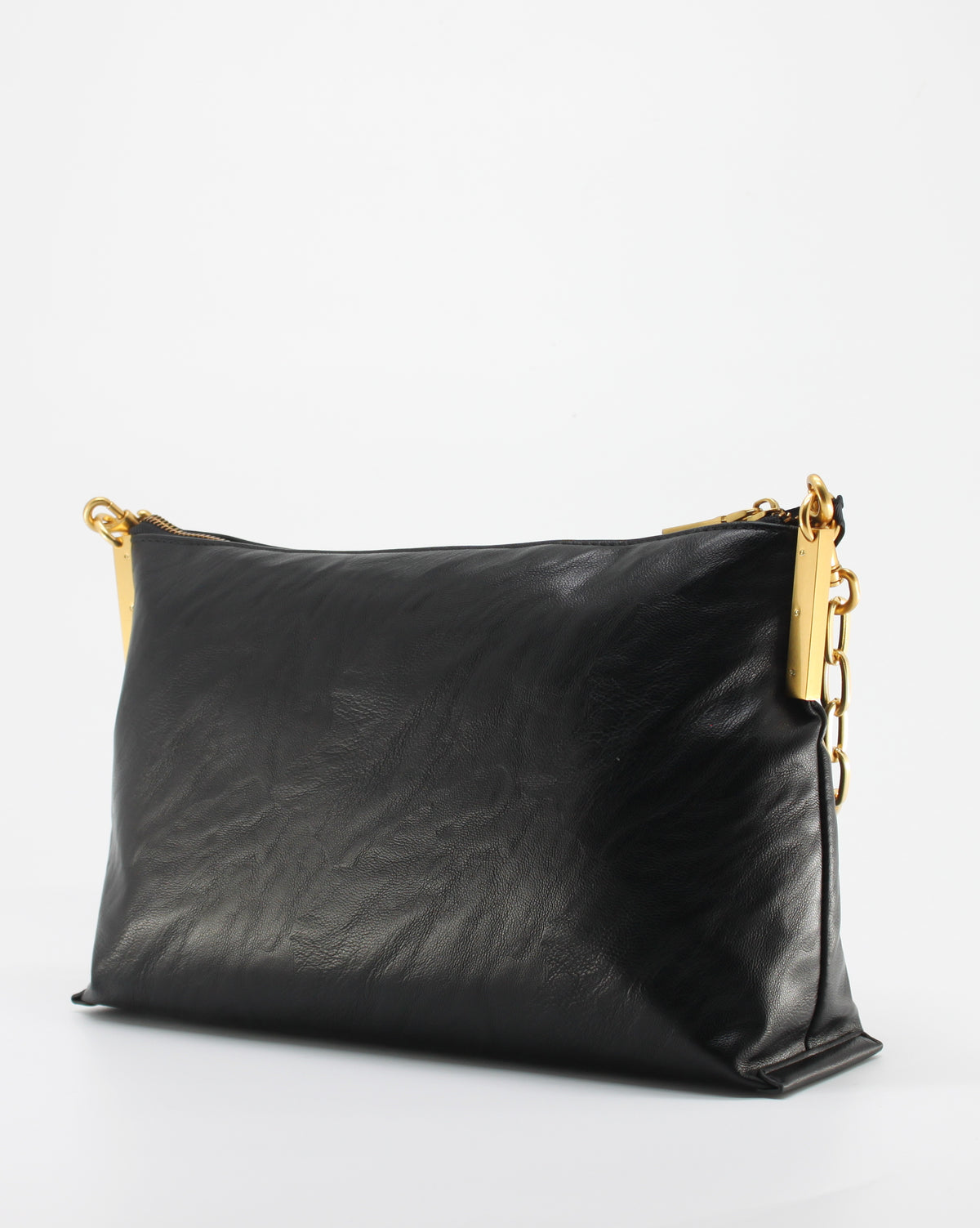 Borsa Maxi Pochette Giò Cellini Nera Vintage con Fascia Catena e Tracolla
