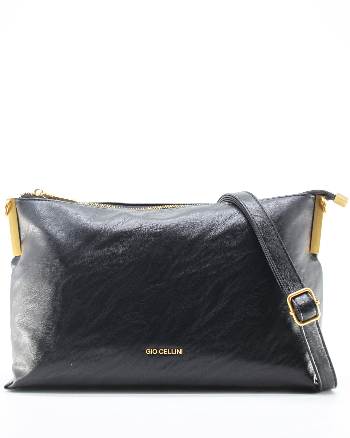 Borsa Maxi Pochette Giò Cellini Nera Vintage con Fascia Catena e Tracolla