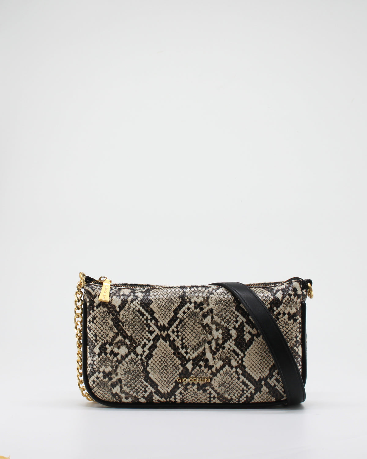 Pochette Giò Cellini Pitonata Effetto Vintage con Tracolla a Catena