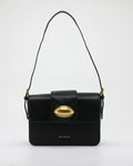 Mini Bag Giò Cellini Nera a Spalla con Fibbia Ovale Dorata - Nero
