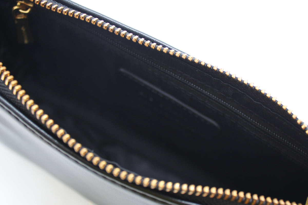 Pochette Giò Cellini Nera Effetto Vintage con Tracolla a Catena Dorata
