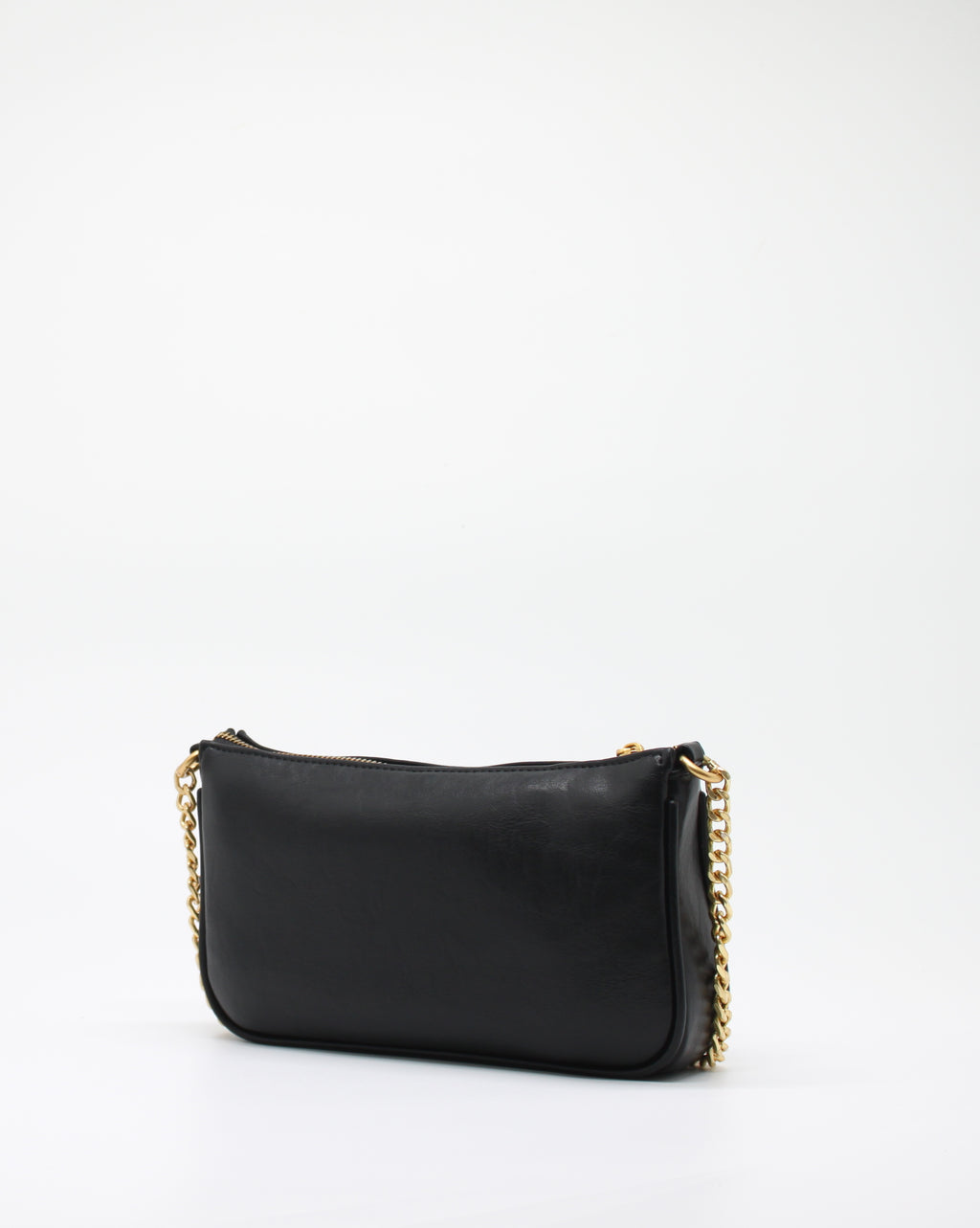 Pochette Giò Cellini Nera con Logo Inciso, Tracolla a Catena e Charm Intrecciato
