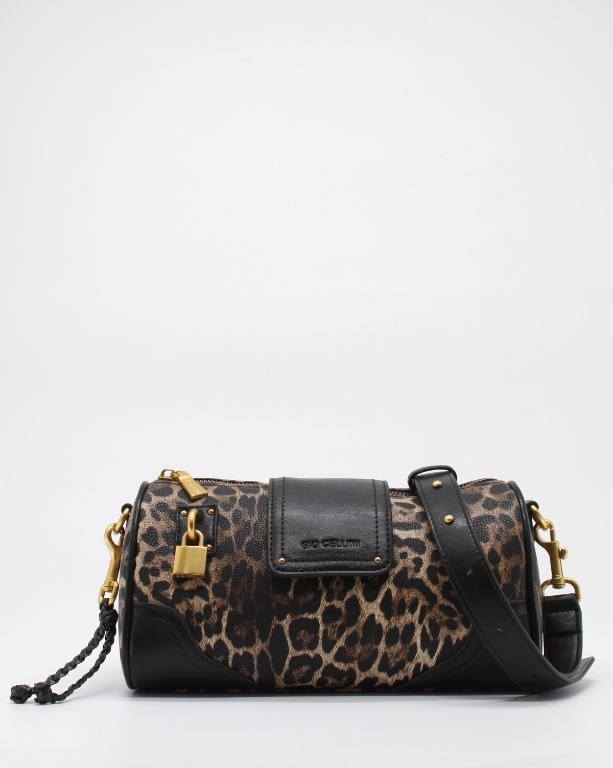 Mini Bag Bauletto Giò Cellini Maculata con Lucchetto e Charm Intrecciato
