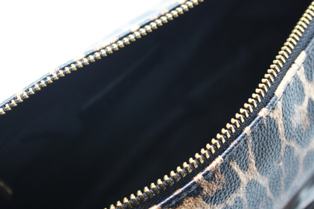 Borsa a Spalla Giò Cellini Maculata in Ecopelle Leopardata con Dettagli Dorati