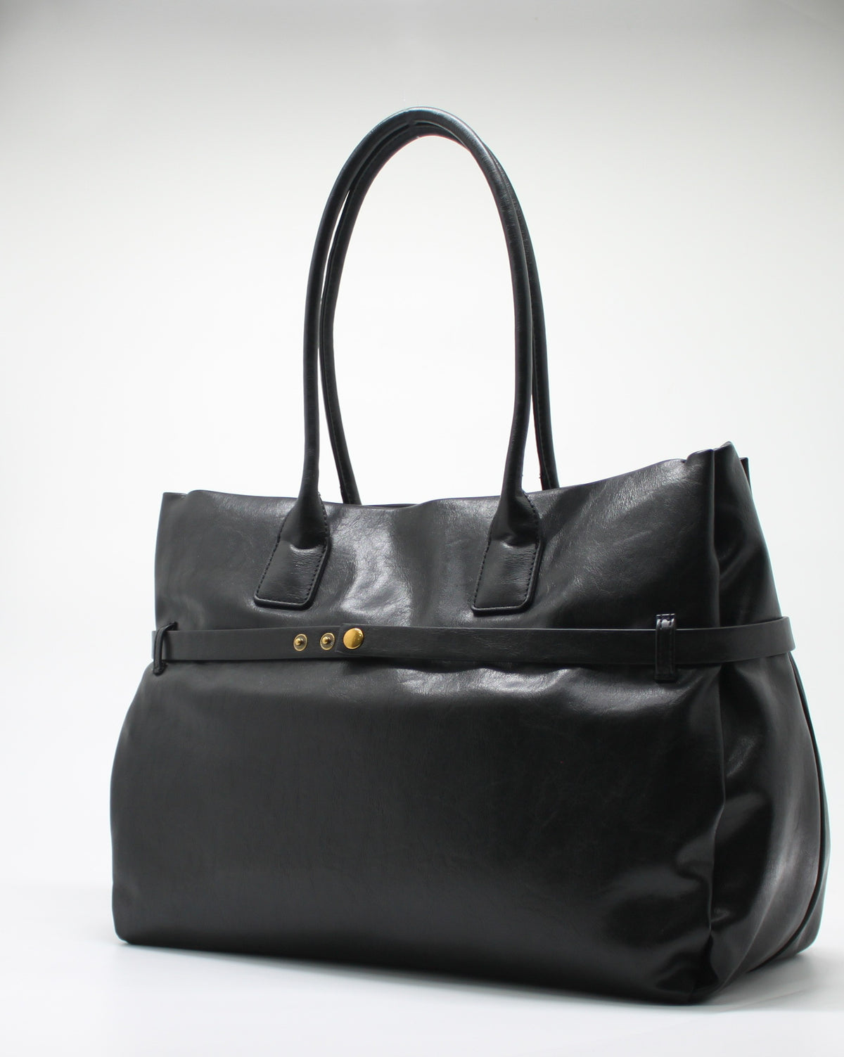 Borsa Maxi Giò Cellini Nero in Ecopelle con Cinturino e Dettagli Gold