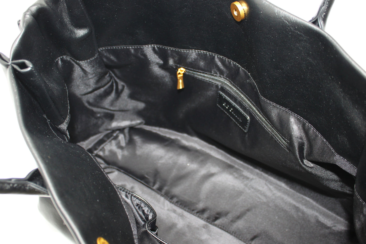 Borsa Maxi Giò Cellini Nero in Ecopelle con Cinturino e Dettagli Gold