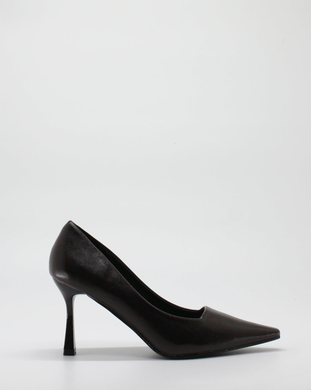 Scarpa Decolleté Classica a Punta con Tacco Scultura - Marrone