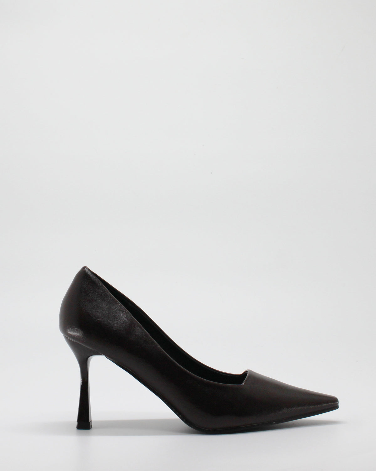 Scarpa Decolleté Classica a Punta con Tacco Scultura - Marrone