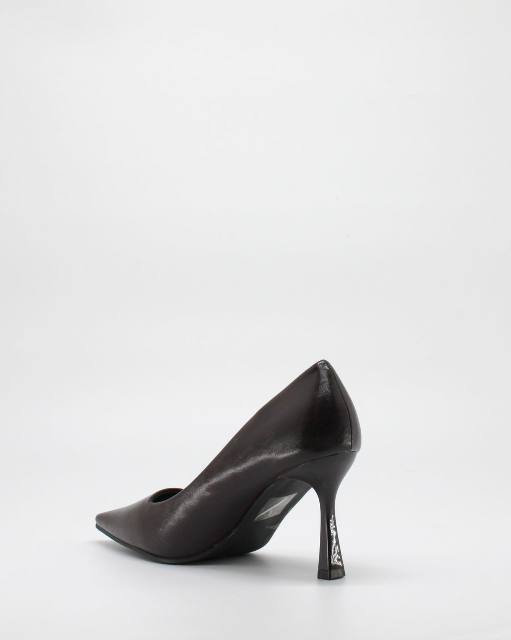 Scarpa Decolleté Classica a Punta con Tacco Scultura - Marrone