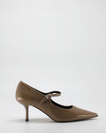 Scarpa Decolleté Mary Jane a Punta con Tacco Stiletto - Beige