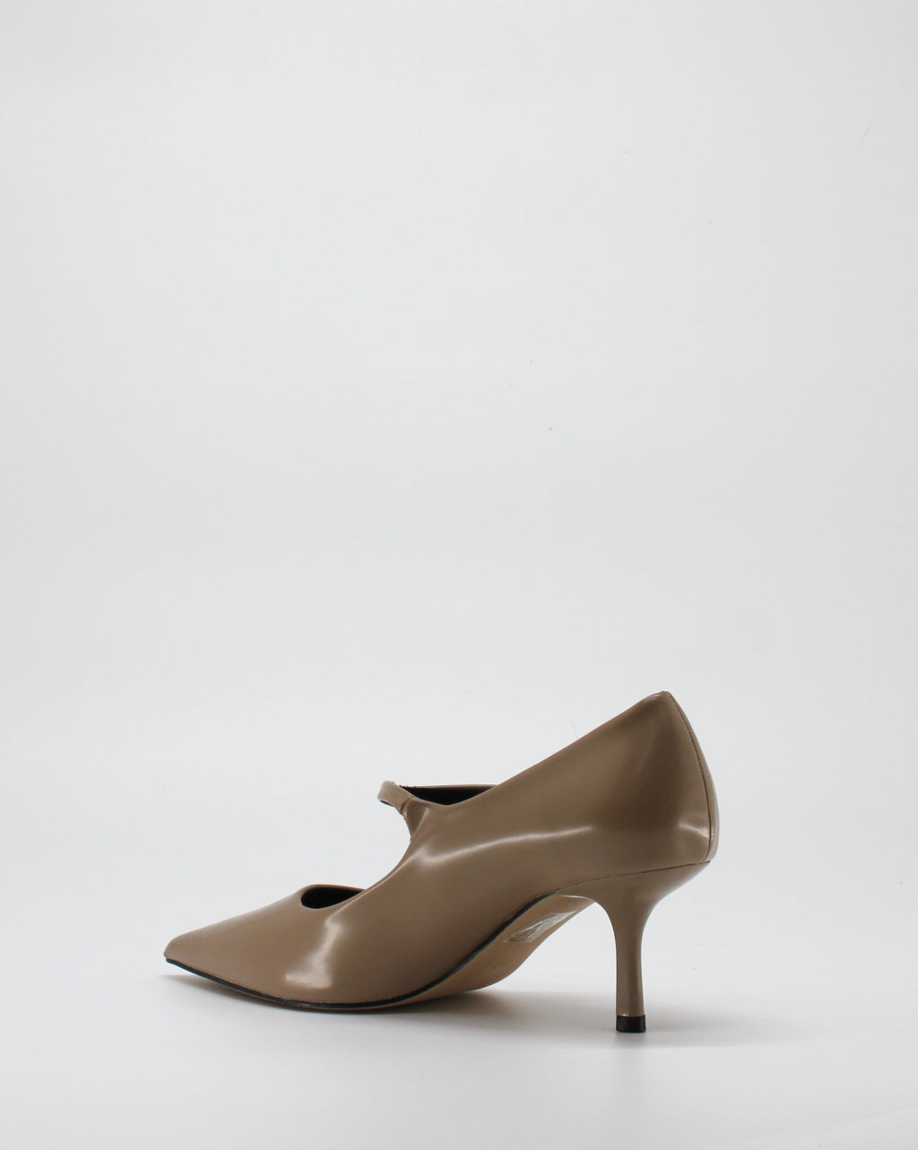 Scarpa Decolleté Mary Jane a Punta con Tacco Stiletto - Beige