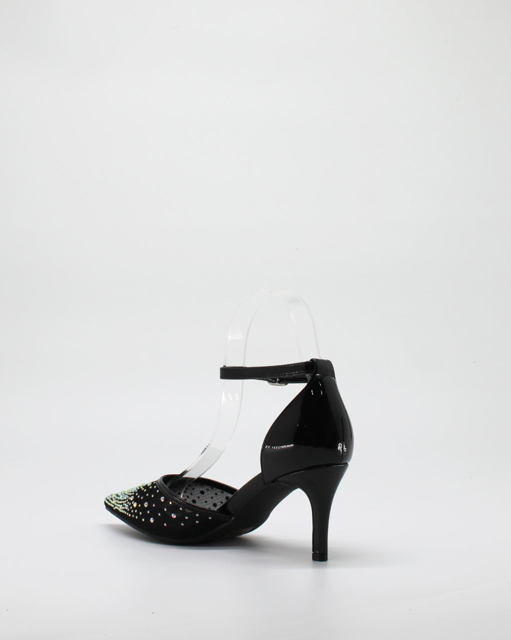 Decolleté Gioiello con Strass e Cinturino - Nero