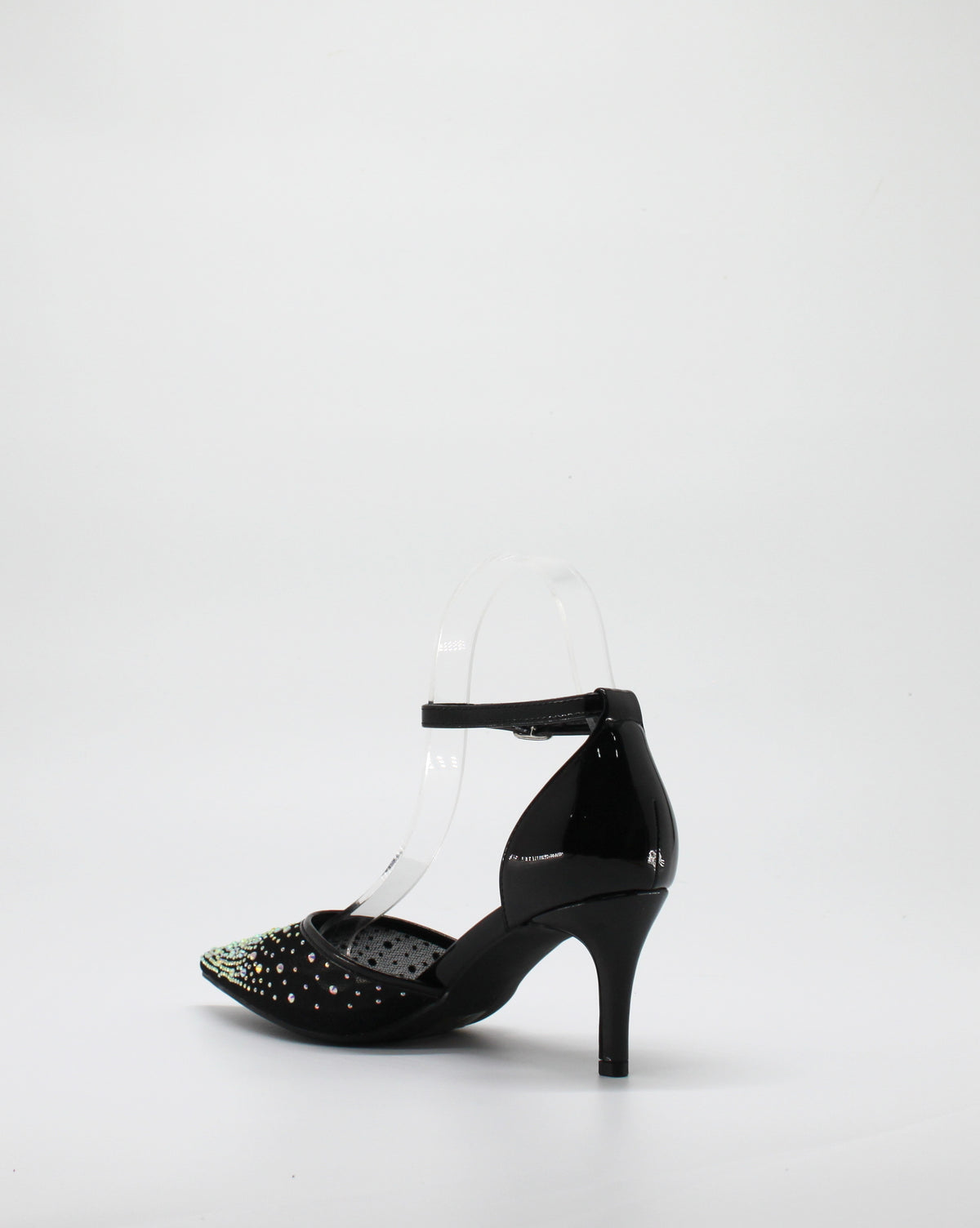 Decolleté Gioiello con Strass e Cinturino - Nero