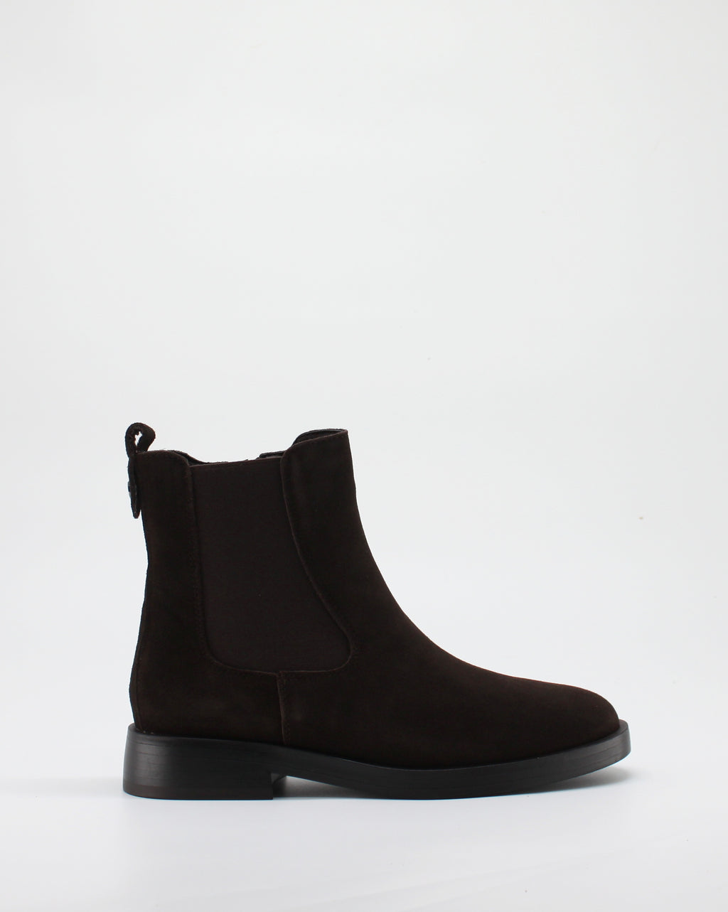 Stivaletto Tronchetto in Camoscio con Zip e Tacco Basso - Brown