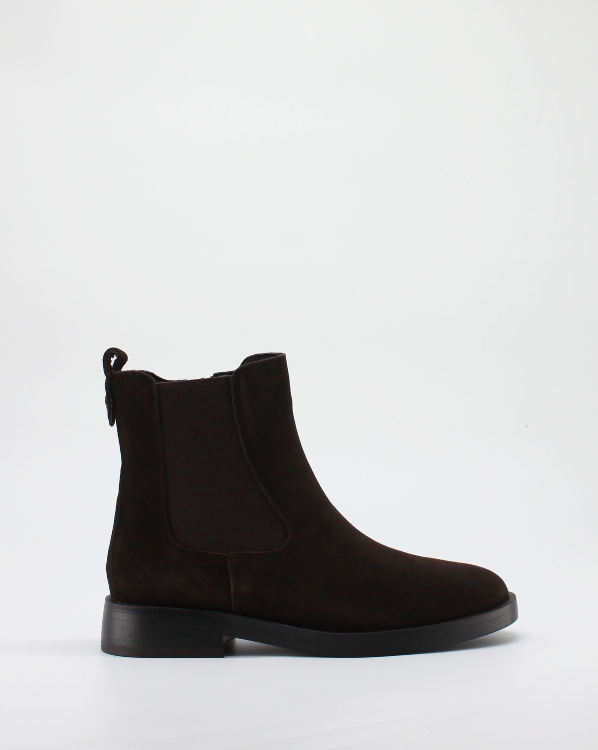 Stivaletto Tronchetto in Camoscio con Zip e Tacco Basso - Brown