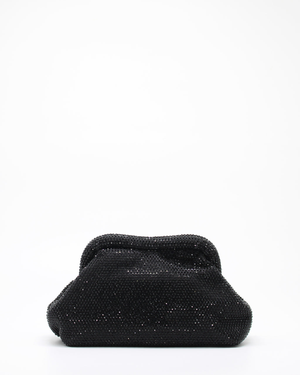 Clutch Gioiello in Strass con Tracolla Argento - Nero (Copia)