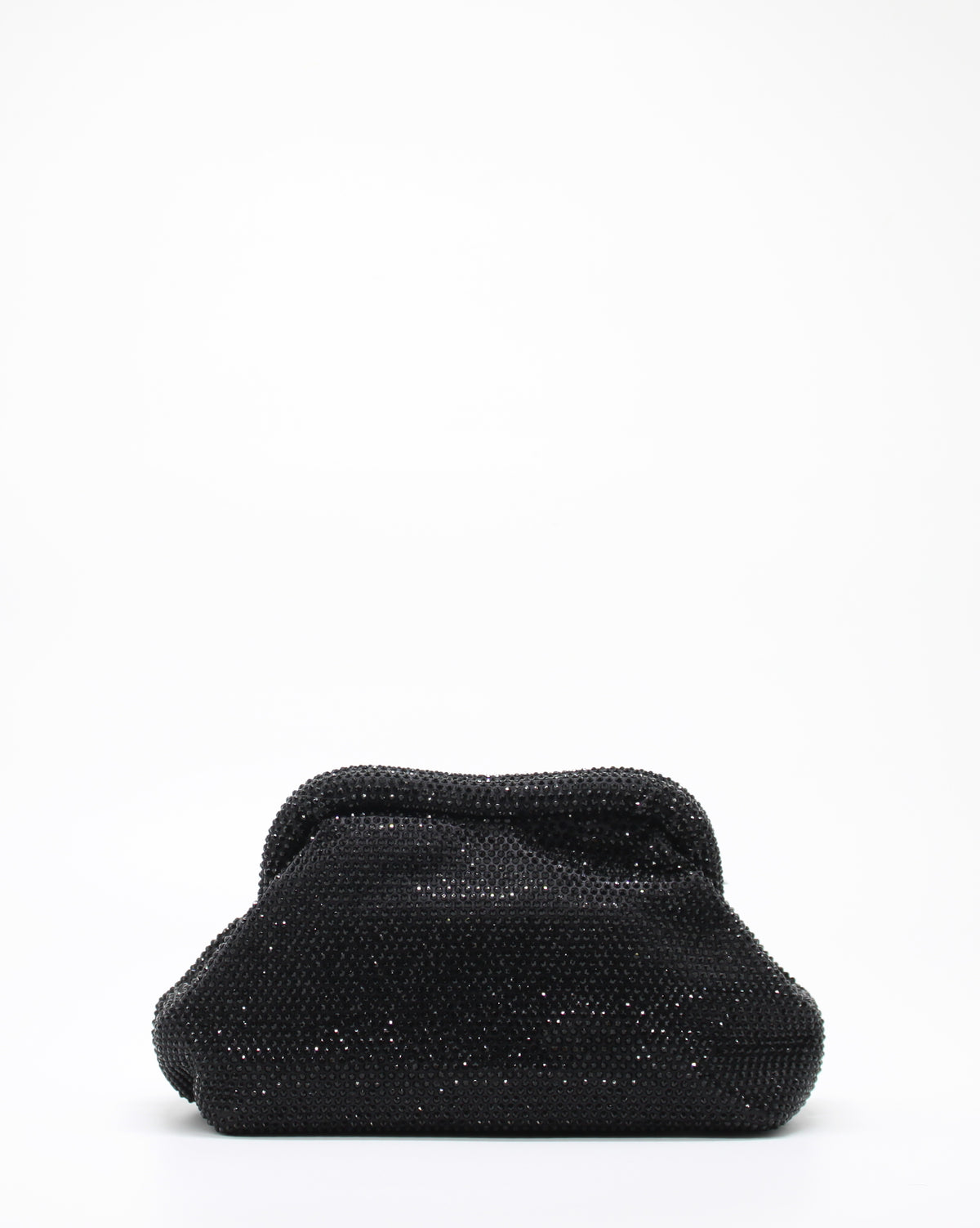 Clutch Gioiello in Strass con Tracolla Argento - Nero (Copia)