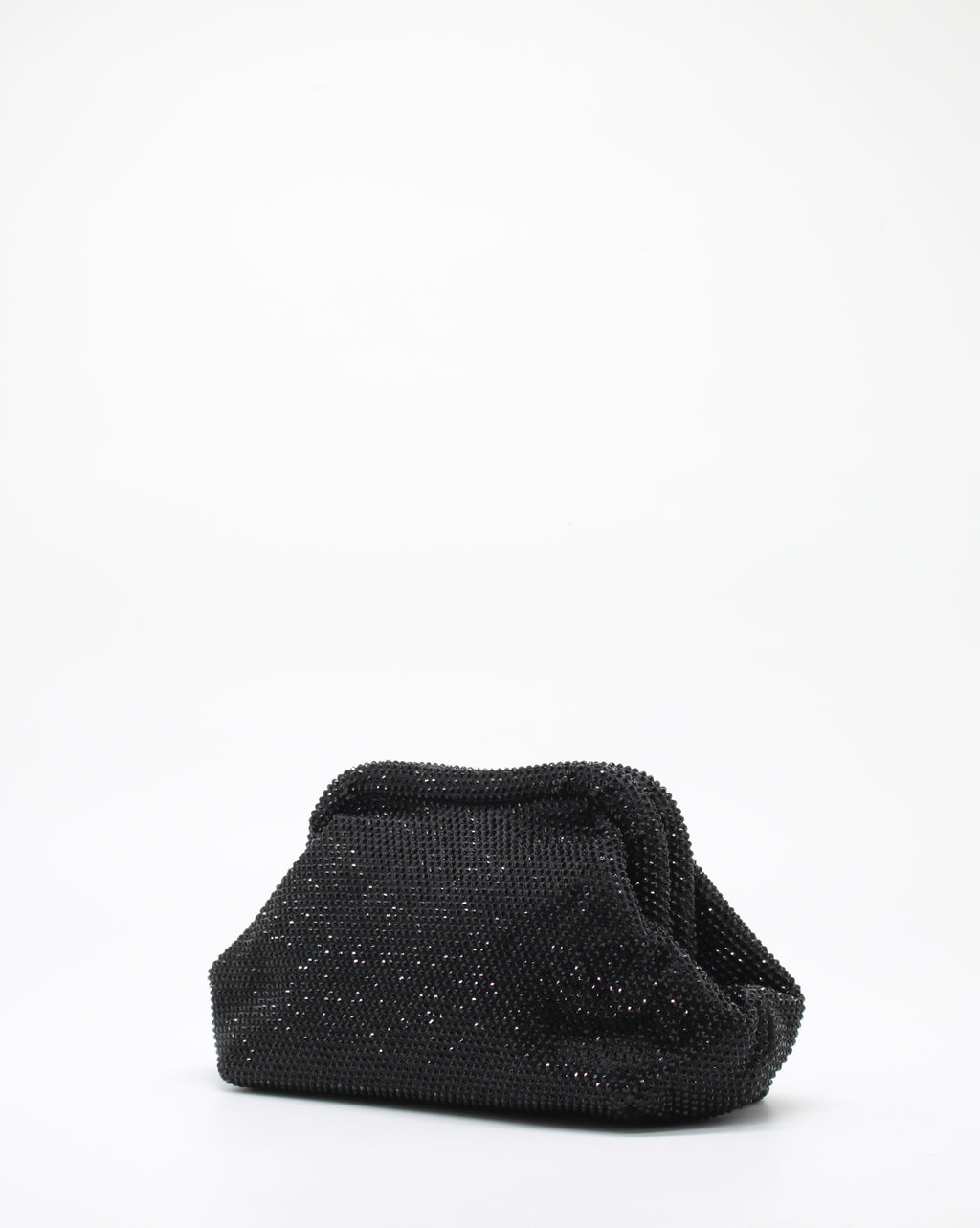 Clutch Gioiello in Strass con Tracolla Argento - Nero (Copia)