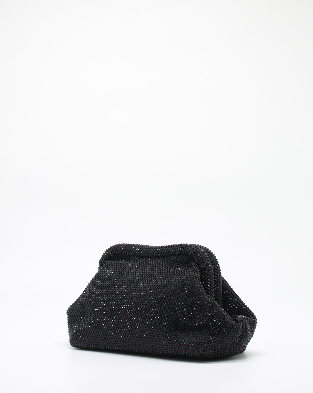 Clutch Gioiello in Strass con Tracolla Argento - Nero (Copia)