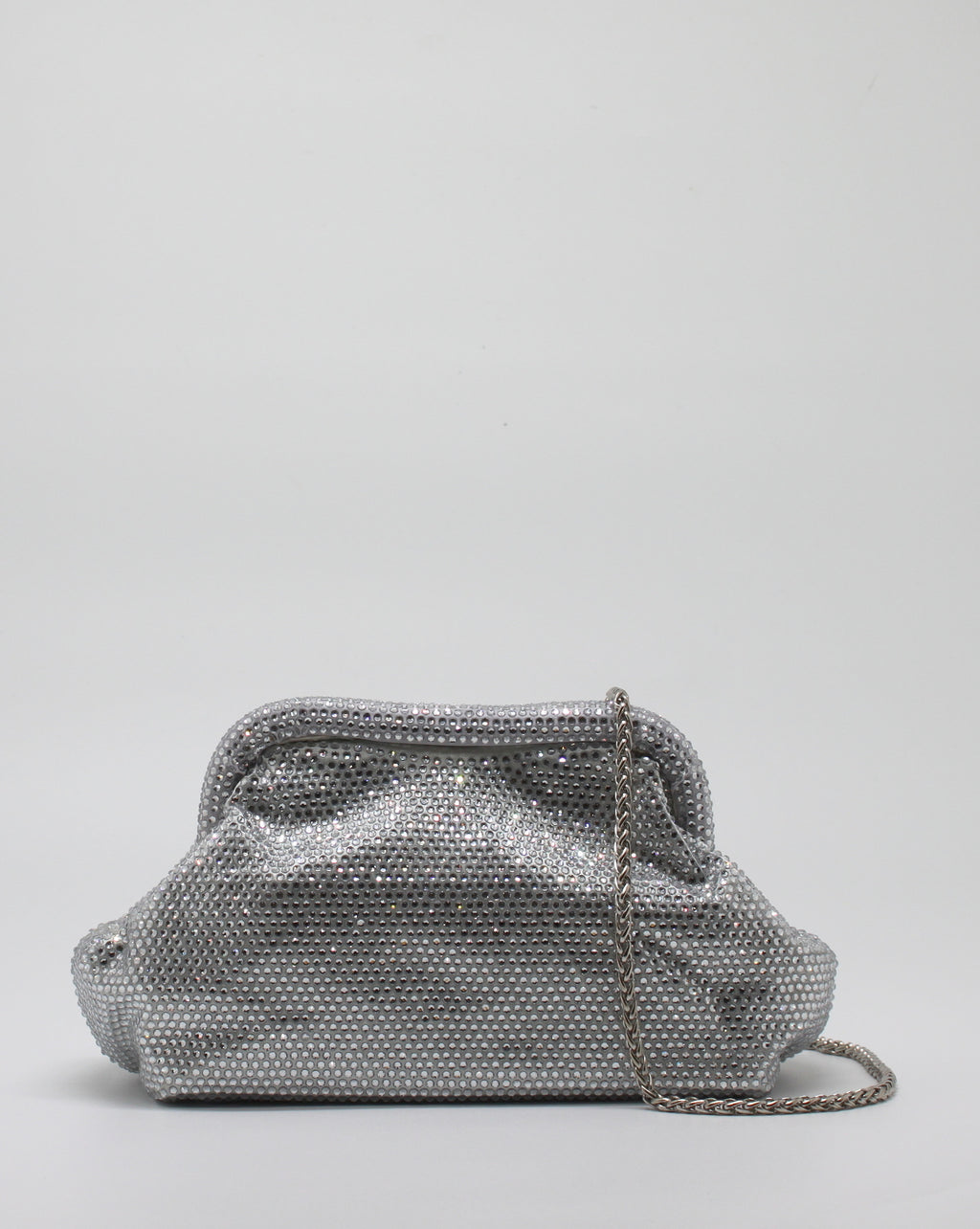 Clutch Gioiello in Strass con Tracolla Argento - Silver (Copia)