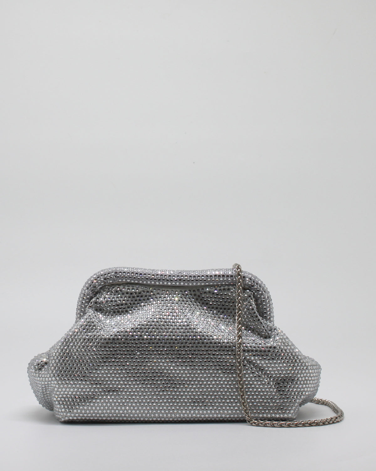 Clutch Gioiello in Strass con Tracolla Argento - Silver (Copia)