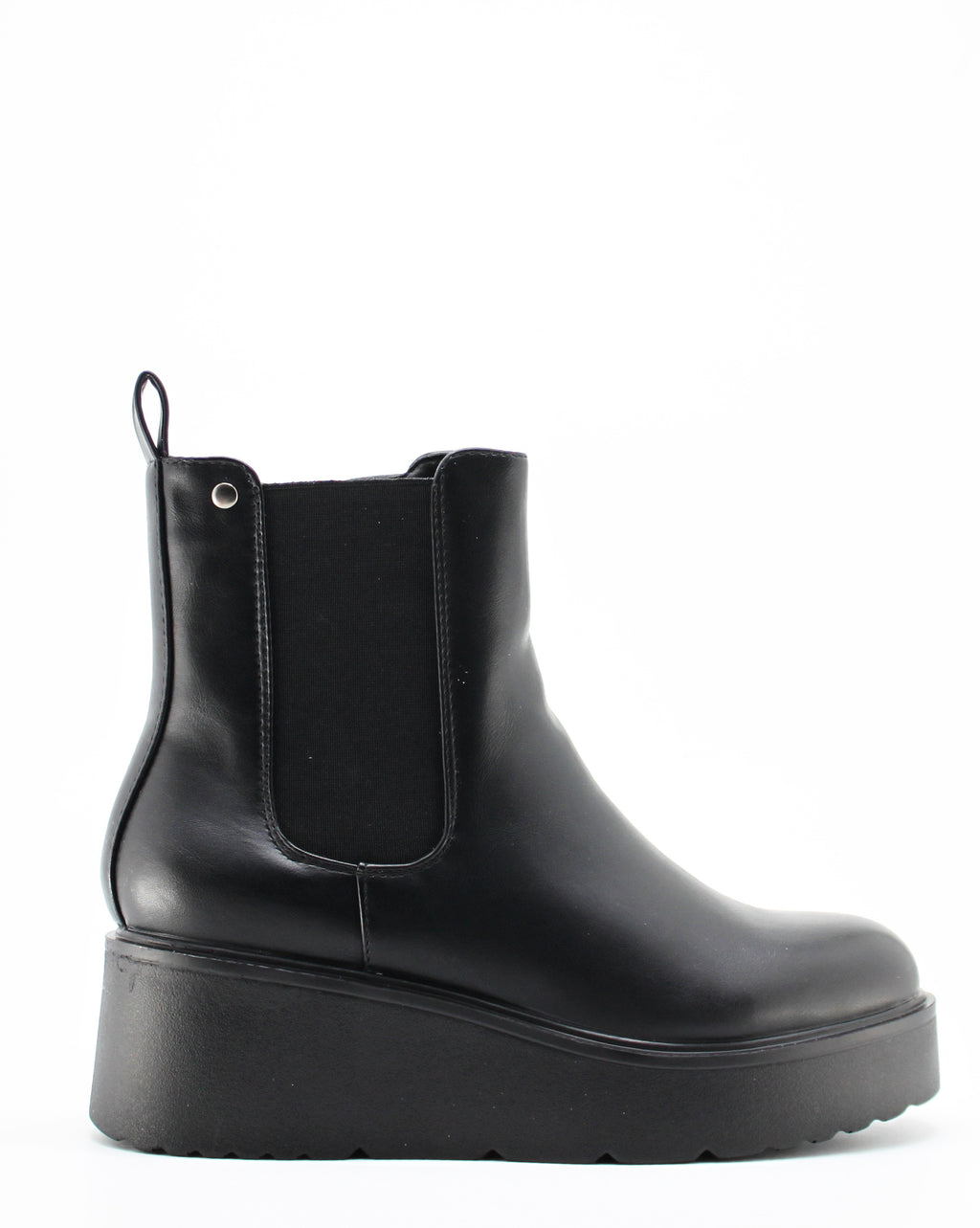 Stivaletto Chelsea con Zeppa Platform e Zip - Nero