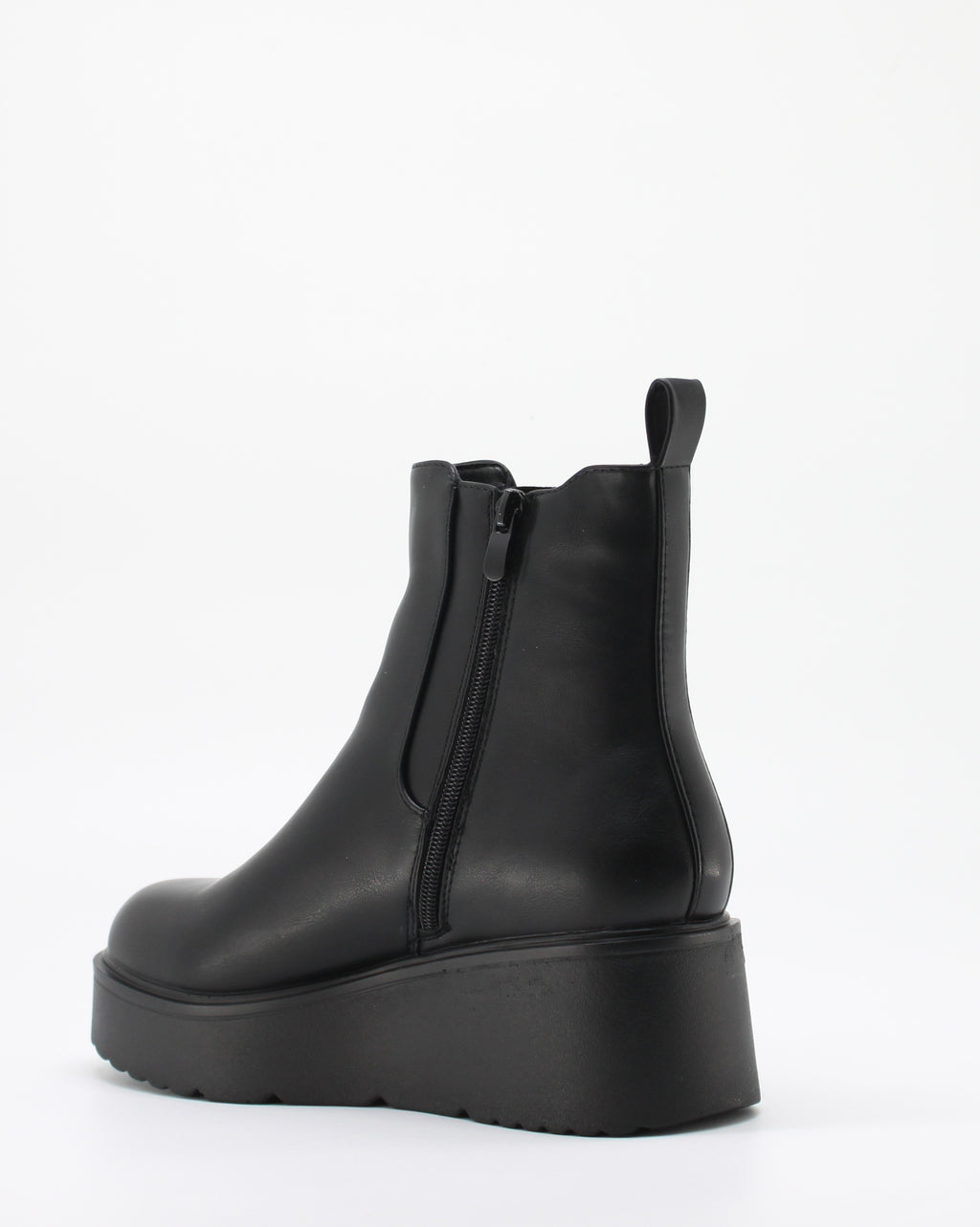 Stivaletto Chelsea con Zeppa Platform e Zip - Nero