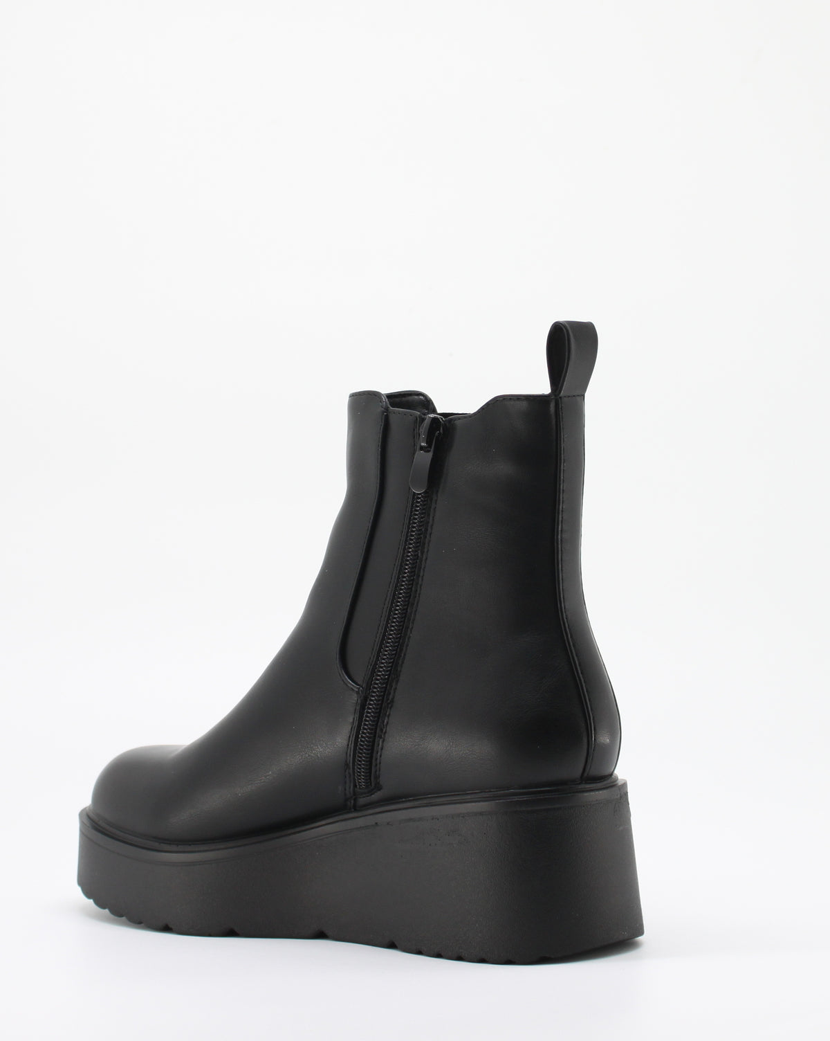 Stivaletto Chelsea con Zeppa Platform e Zip - Nero
