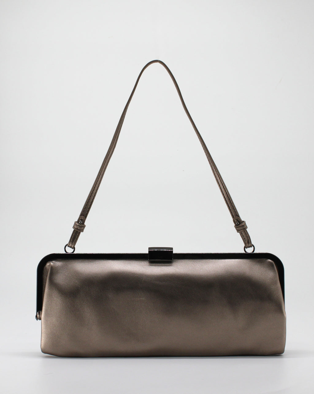 Borsa a Tracolla con Chiusura a Clic-Clac e Catena - Bronzo