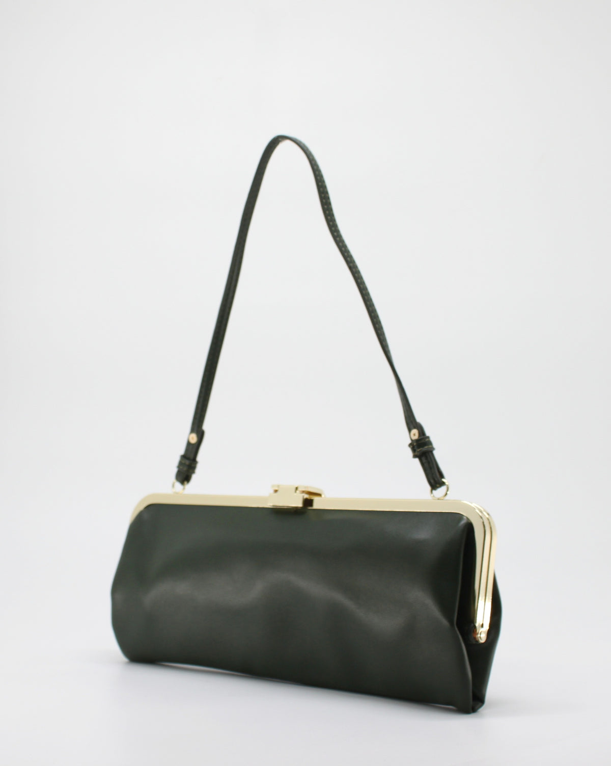 Borsa a Tracolla con Chiusura a Clic-Clac e Catena - Verde