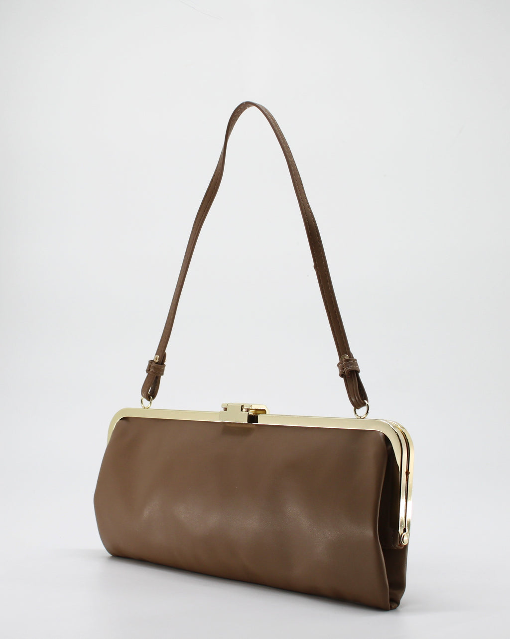 Borsa a Tracolla con Chiusura a Clic-Clac e Catena - Khaki