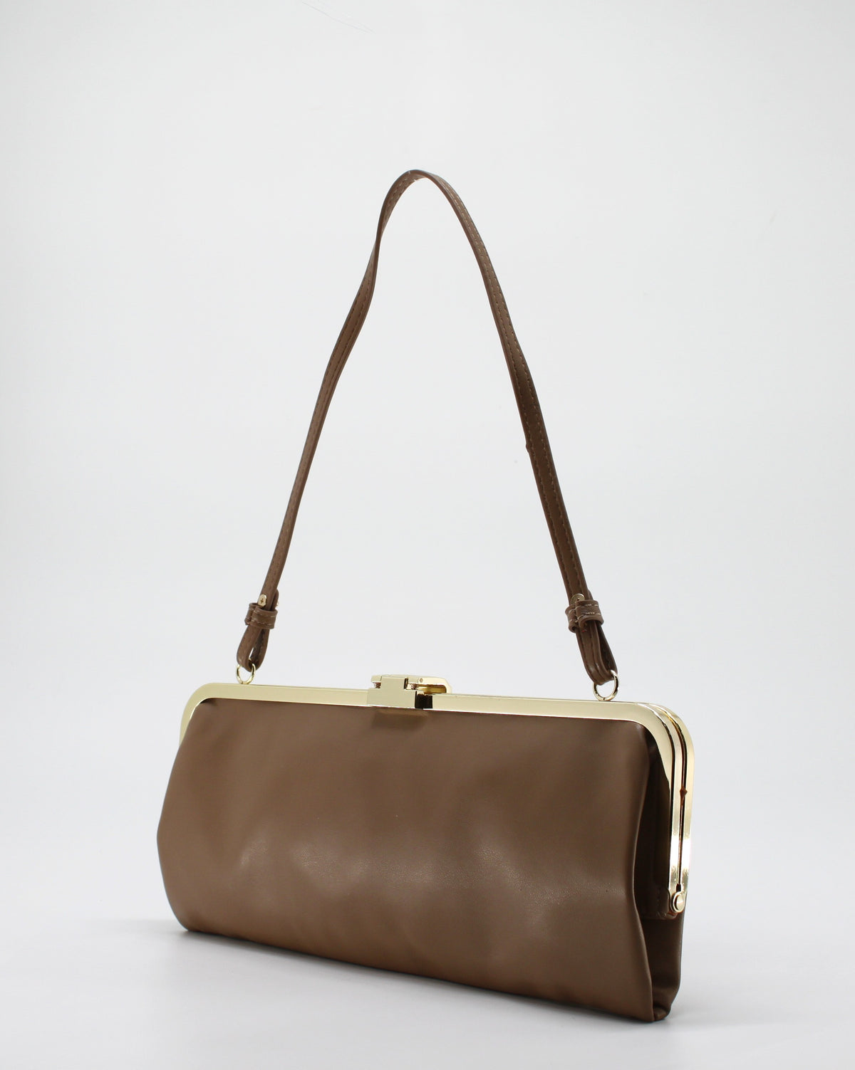 Borsa a Tracolla con Chiusura a Clic-Clac e Catena - Khaki