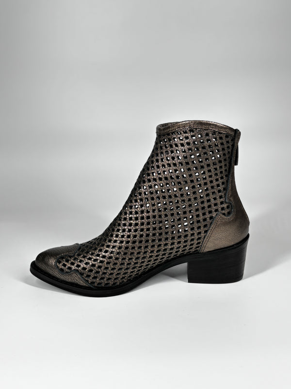 Stivaletto Traforato in Vera Pelle - Wosh Bronzo