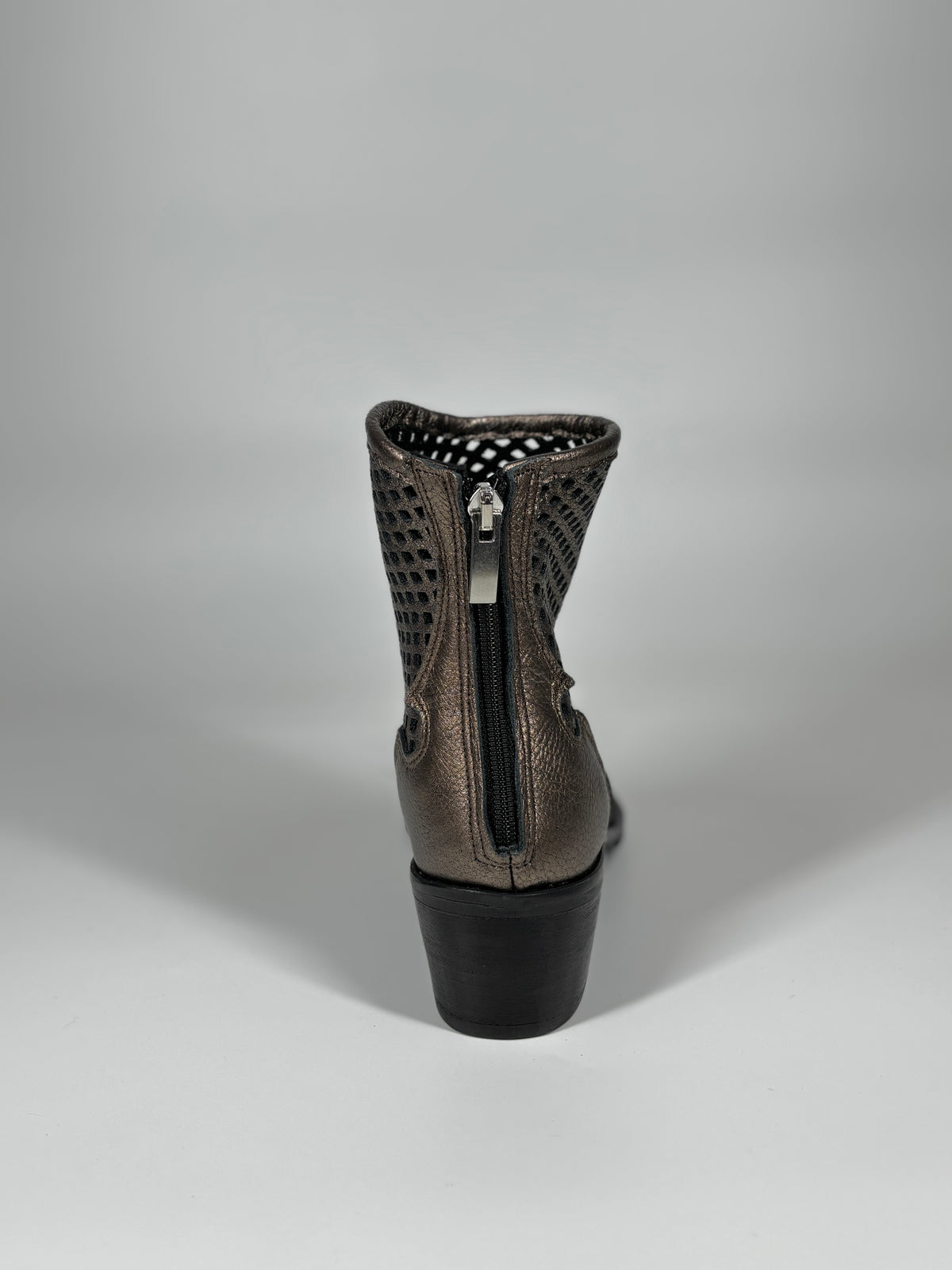 Stivaletto Traforato in Vera Pelle - Wosh Bronzo