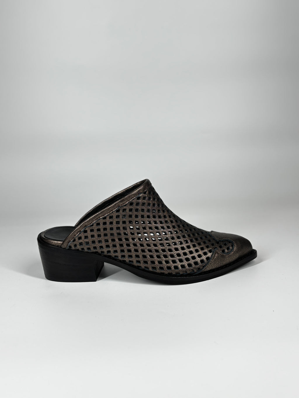 Sabot Western in Vera Pelle Traforata - Whosh bronzo
