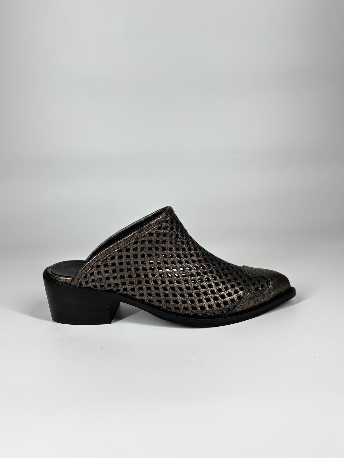 Sabot Western in Vera Pelle Traforata - Whosh bronzo