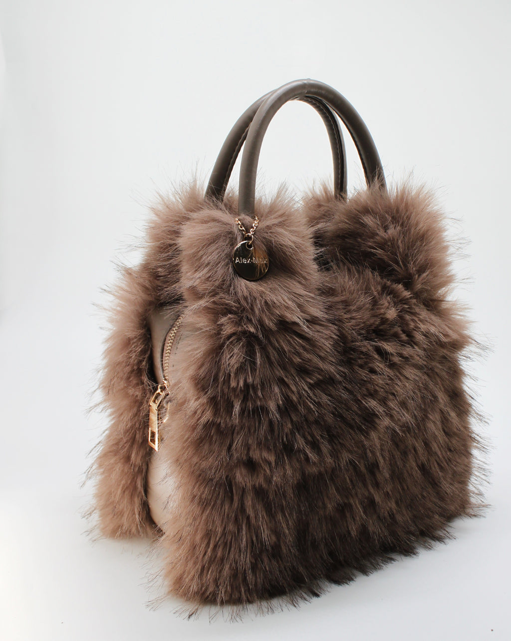 Borsa a Mano in Ecofur  Alex Max - Marrone Chiaro