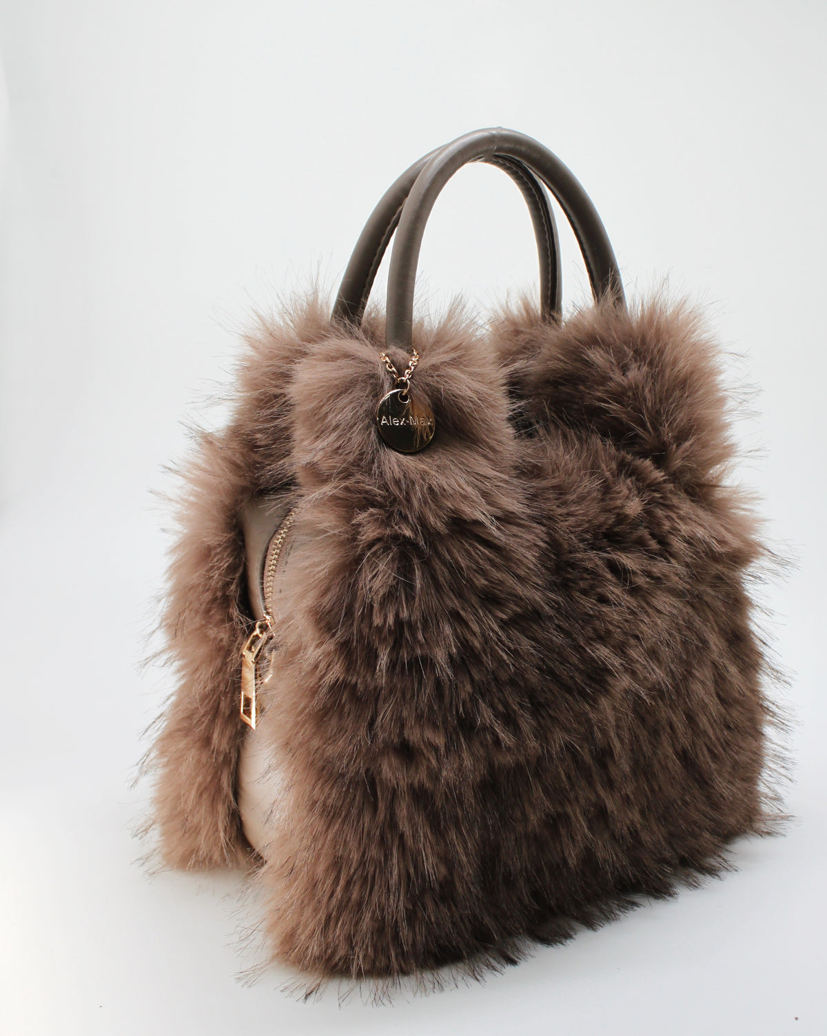 Borsa a Mano in Ecofur  Alex Max - Marrone Chiaro