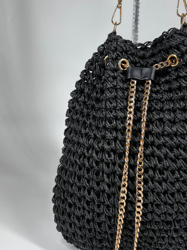 Secchiello in Texture intrecciata - Nero