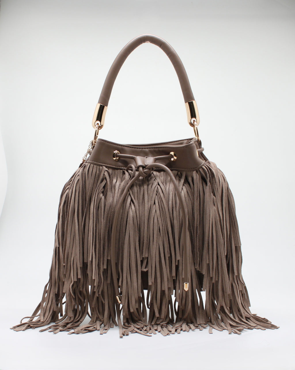 Borsa a Secchiello con Frange Alex Max - Grigio