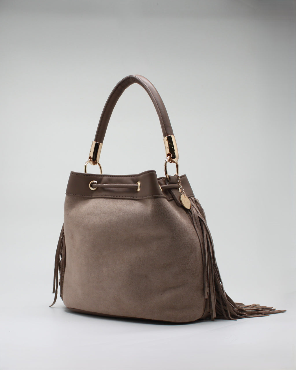 Borsa a Secchiello con Frange Alex Max - Grigio