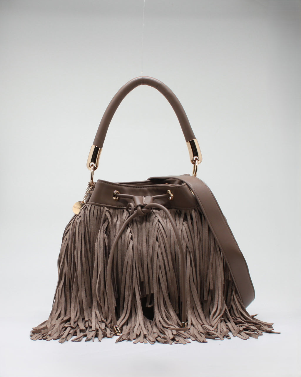 Borsa a Secchiello con Frange Alex Max - Grigio