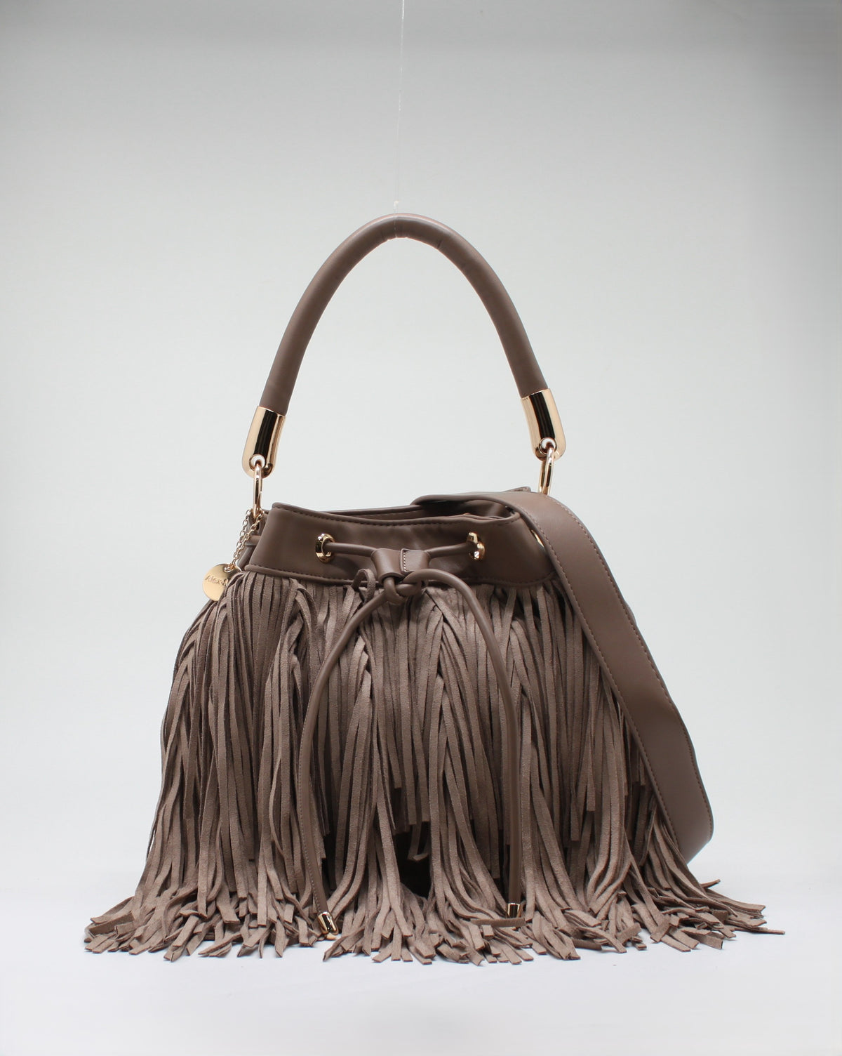 Borsa a Secchiello con Frange Alex Max - Grigio